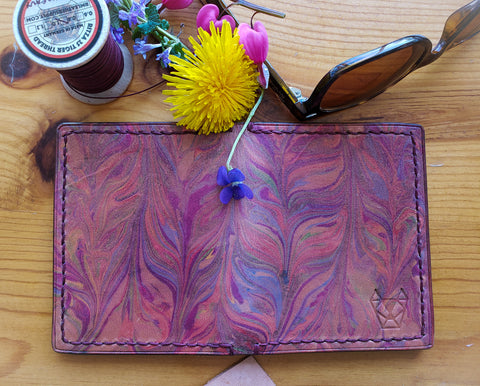 "Not Your Papaw's Wallet" Line. Handmade, Hand Painted, Leather Bifold Wallet.